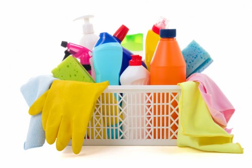 Home cleaning tools used for routine upkeep