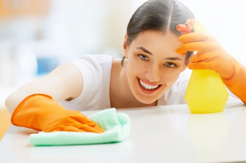 Clean carpet improving indoor air quality in a home