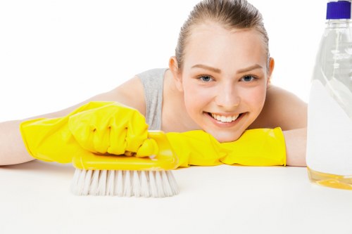 Professional deep cleaning in a modern kitchen space