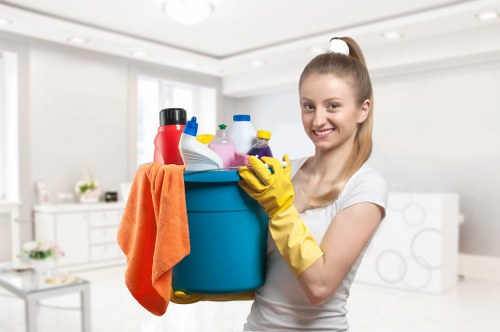 Hands cleaning oven glass and door edges
